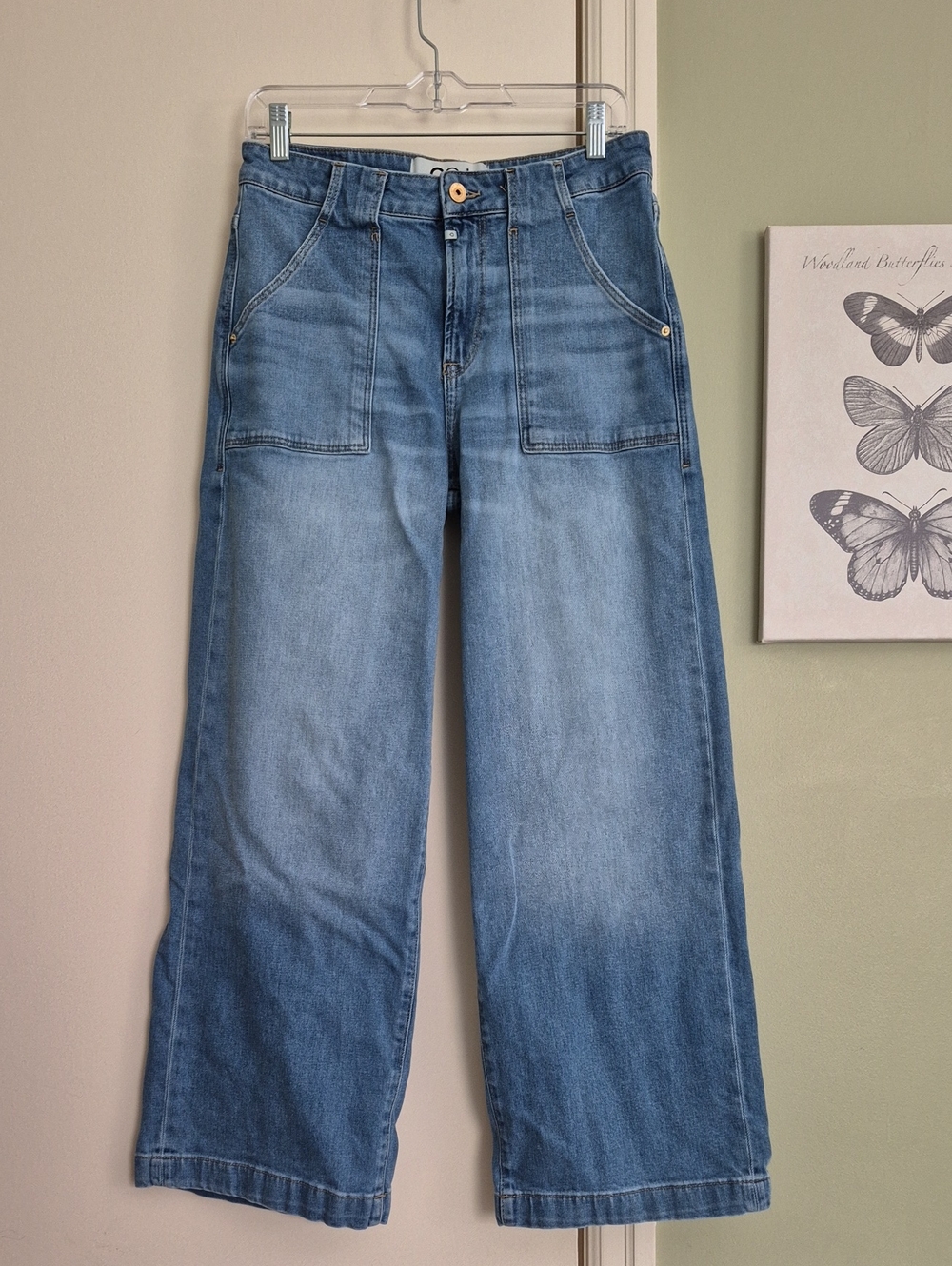 COJ Cup Of Joe Medium Wash Wide Leg High Rise Jeans, 28, EUC